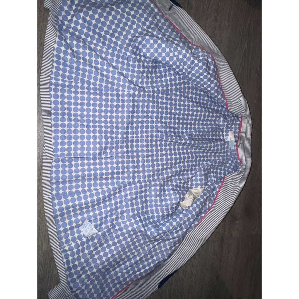 Boden Womens Blue White Striped Seersucker Blazer Navy Trim Polka Dot Lining 12 - Picture 4 of 5